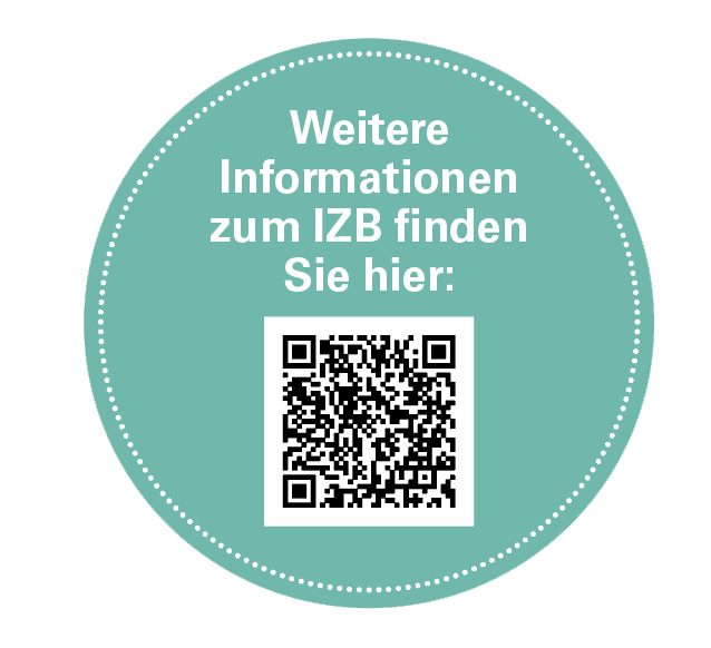 QR-Code mit Hinweis auf weitere Informationen zum IZB