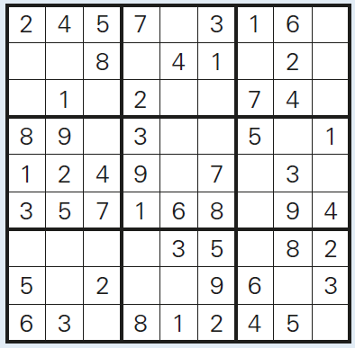 Unausgefülltes Sudoku der ersten gb! Ausgabe aus 2026.